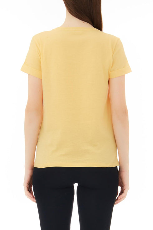 T-shirt Donna manica corta glitter Giallo Liu Jo- Francavilla Moda